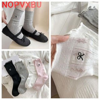 NOPVXBU Tất dài , Tất nơ mỏng thoáng khí, Tất ngọt ngào mùa xuân Y2K ngọt ngào