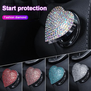 Ad1vn Đánh Lửa Động Cơ Pha Lê Onekey Khởi Động Dừng Nút Nhấn Công Tắc Vỏ Bảo Vệ Bling Bé Gái Phụ Kiện Ô Tô Trang Trí Nội Thất Ô Tô Martijn