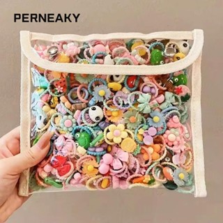 Peneaky 50 / 100 Chiếc Dây Buộc Tóc Bé Gái, Phụ Kiện Tóc Hoạt Hình Dây Đầu Cho Bé, Động Vật Nhỏ Dễ Thương Co Giãn Trẻ Em Băng Đô Bé Gái