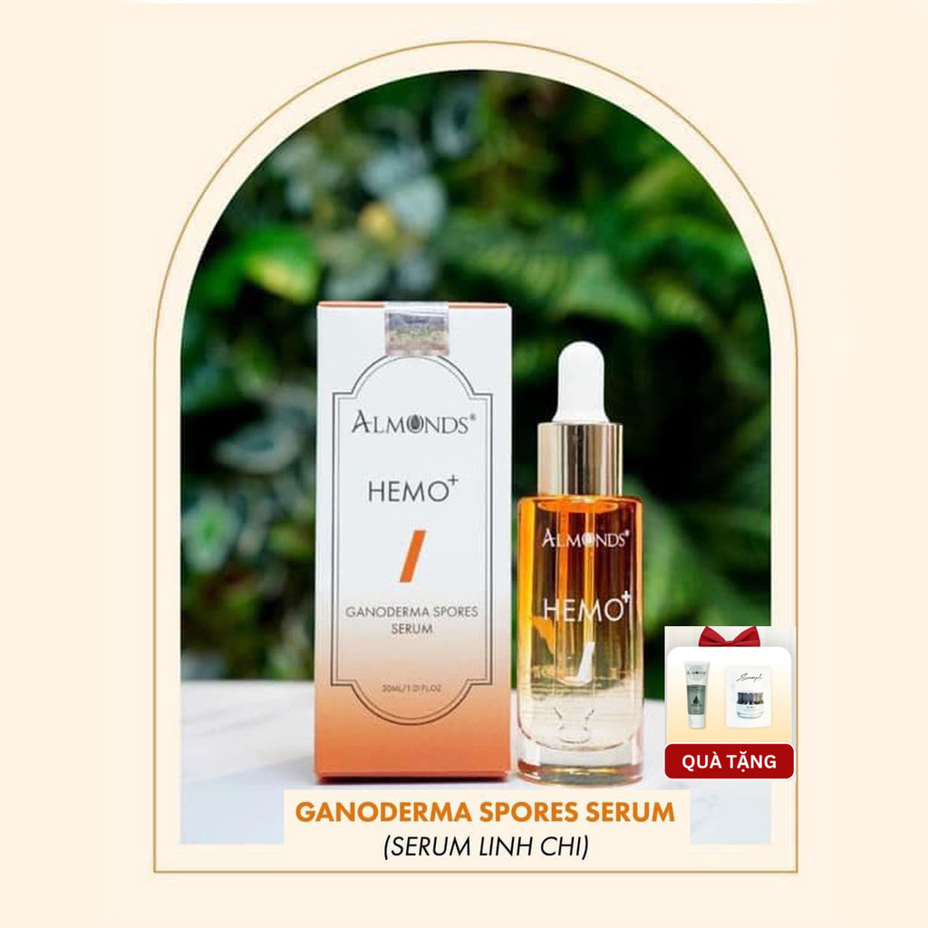 (Mới) Serum Linh Chi Hemo Almonds Chính Hãng Dưỡng Trắng Da Cấp Ẩm - Tặng Kèm Quà Sịn