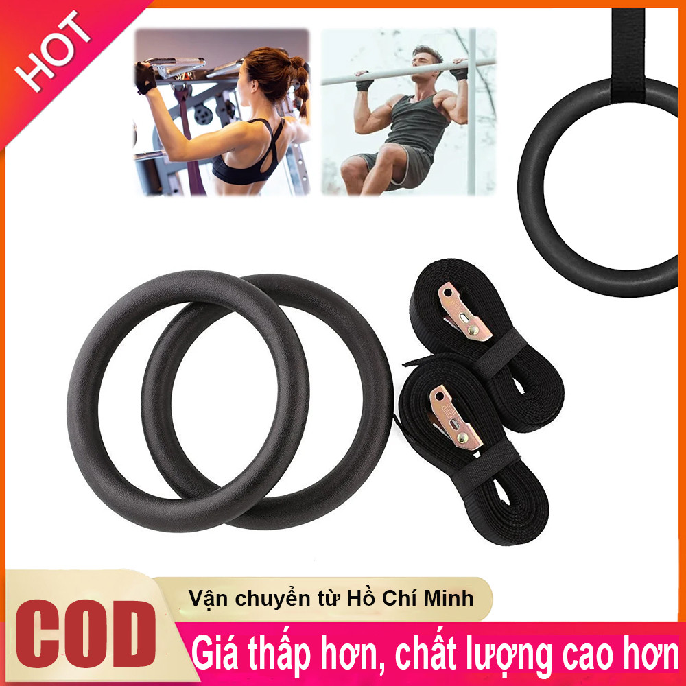 Bộ 2 Vòng Treo Gymnastic Rings 28mm Vòng ring treo xà ABS GYM Ring Ngoài Trời