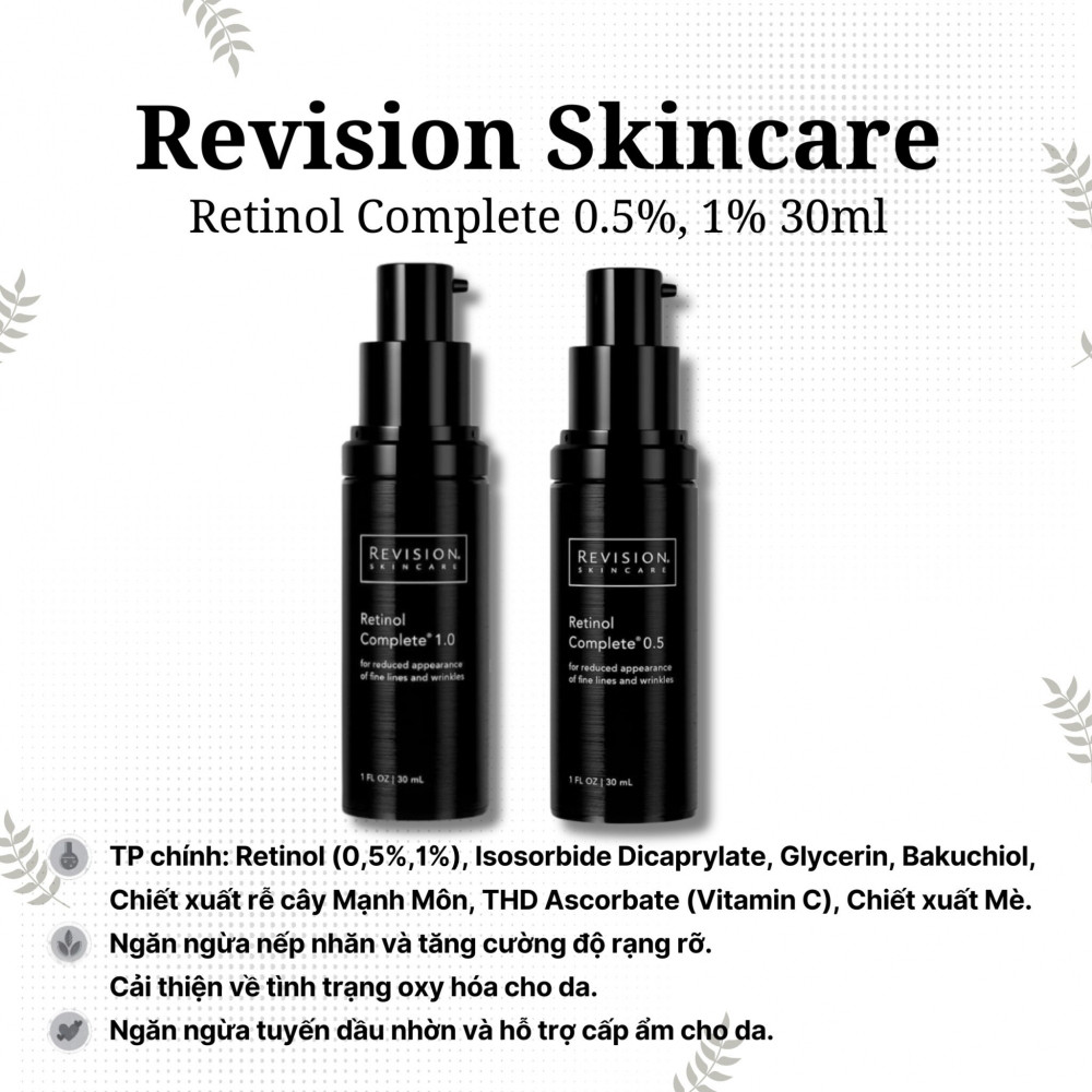 Tinh Chất Retinol Revision T.rẻ Hó.a Và Cải Thiện Nếp Nhăn Revision Skincare Retinol Complete 0.5/1.