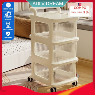   ADLV DREAM  Kệ 3-4 Tầng Đa Năng Có Bánh Xe Đẩy Spa - Giá Để Đồ Bỉm Sữa Tiện Lợi - Thiết Kế Cao Cấp 