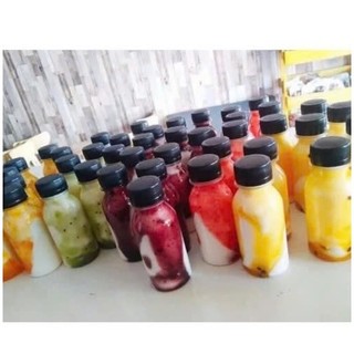 Combo 20 Chai nhựa 100ml 330ml có nắp đậy đựng trà thái nước ép