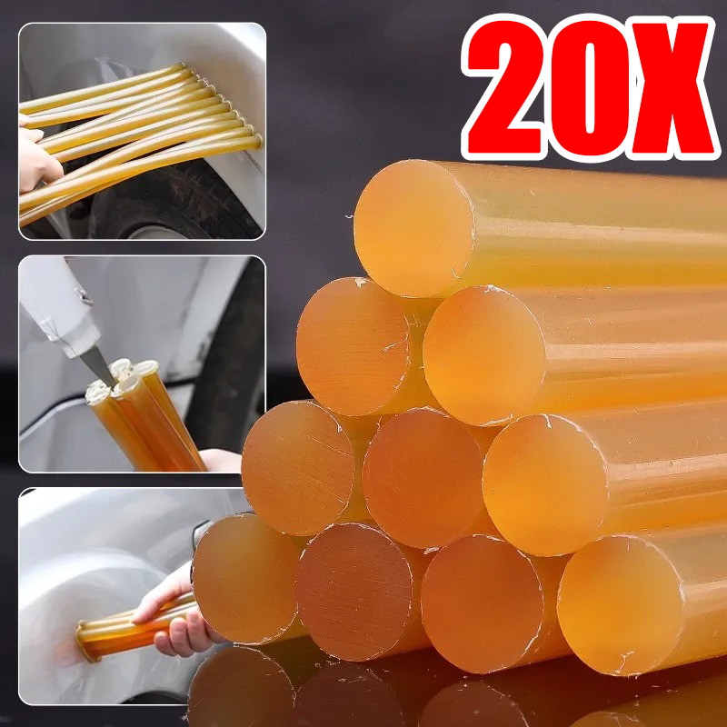 20 Chiếc Hot Glue-Gun Dent Repair Kit - 2 Kích Thước 7 / 11 Mm Keo Trong Suốt Cho Ô Tô