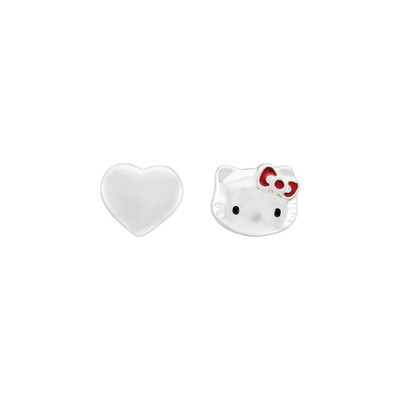 Bông tai trẻ em Bạc PNJ ❤️ HELLO KITTY 0000W000122