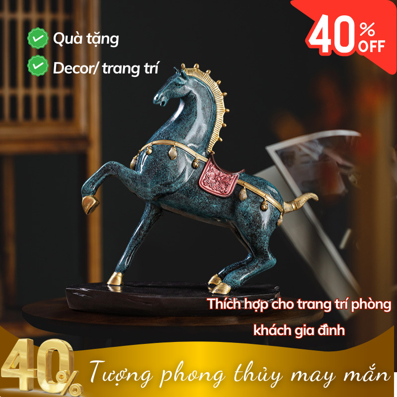 Tượng Mã Đáo Resin Joful Home Phong Thủy May Mắn Phong Cách Bắc Âu.