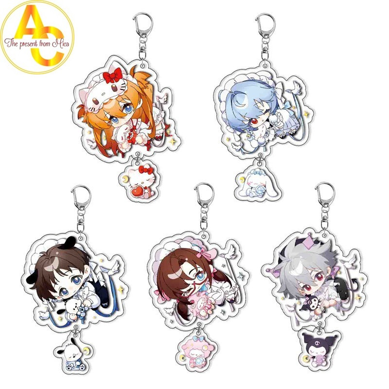 Eva Neon Genesis Evangelion Ayanami Rei Soryu Asuka Langley Nagisa Kaworu Acrylic Móc Khóa