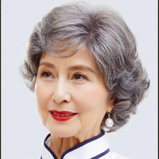 Tóc Giả Nữ Tóc Ngắn Mới Tự Nhiên Phác Thảo Ngộ nghĩnh Ngắn Tóc Xoăn Ông Già Phong Cách Nước Ngoài Bà full Đầu cover