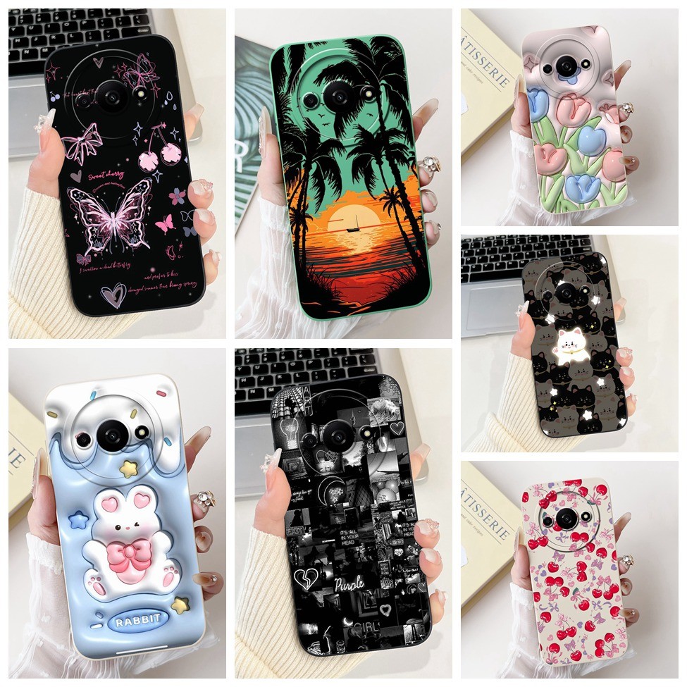 Ốp lưng Xiaomi Redmi A3 Thẩm Mỹ Mèo Dễ Thương Thời Trang Ngộ nghĩnh Silicon Chống Sốc Ốp lưng Redmi 