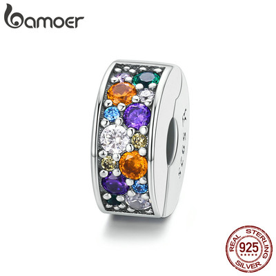 Bamoer 925 Sterling Sliver Kẹp Hạt Thiết Kế Sân Vườn Tự Làm Cho Vòng Tay Quà Tặng Cho Nữ Scc1609