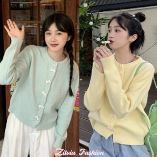 Zilvia_Fashion Áo Cardigan Dệt Kim Phong Cách Hàn Quốc Dành Cho Nữ Áo Len Dáng Ngắn Dáng Rộng Và Ngọt Ngào V263