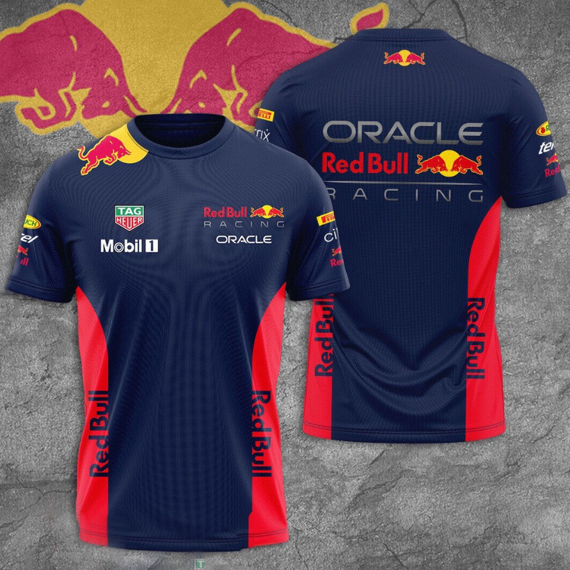 New Red Bull F1 Racing 3D T-Shirt Người Đàn Ông Của Và Phụ Nữ Của Mùa Hè Ngắn Tay Áo Áo Xe Máy Off R