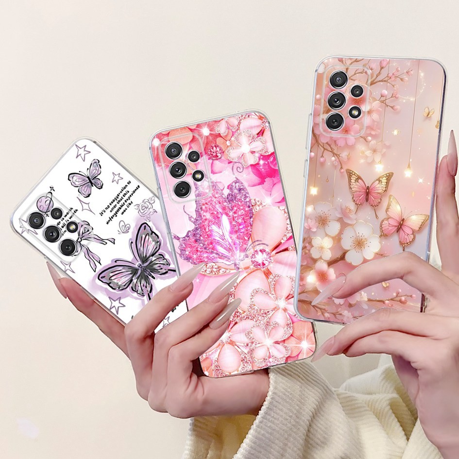 Dành Cho Samsung Galaxy Galaxy A33 A53 5G Ốp Lưng SM-A336B SM-A536B Vỏ Silicon Mềm Hình Bướm Phổ Biế