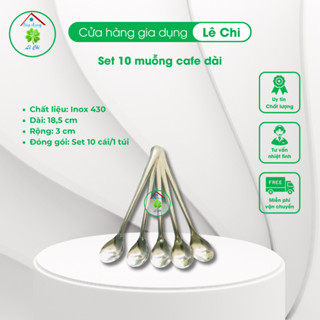  Set 20   50 muỗng cafe dài   thìa cà phê dài inox 