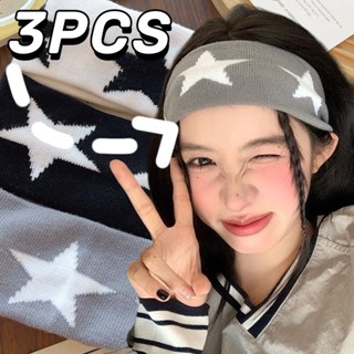 Băng đô thể thao co giãn hình ngôi sao cổ điển Unisex - Dây buộc tóc dệt kim mềm Y2K Hàn Quốc - Phụ kiện thời trang hàng ngày