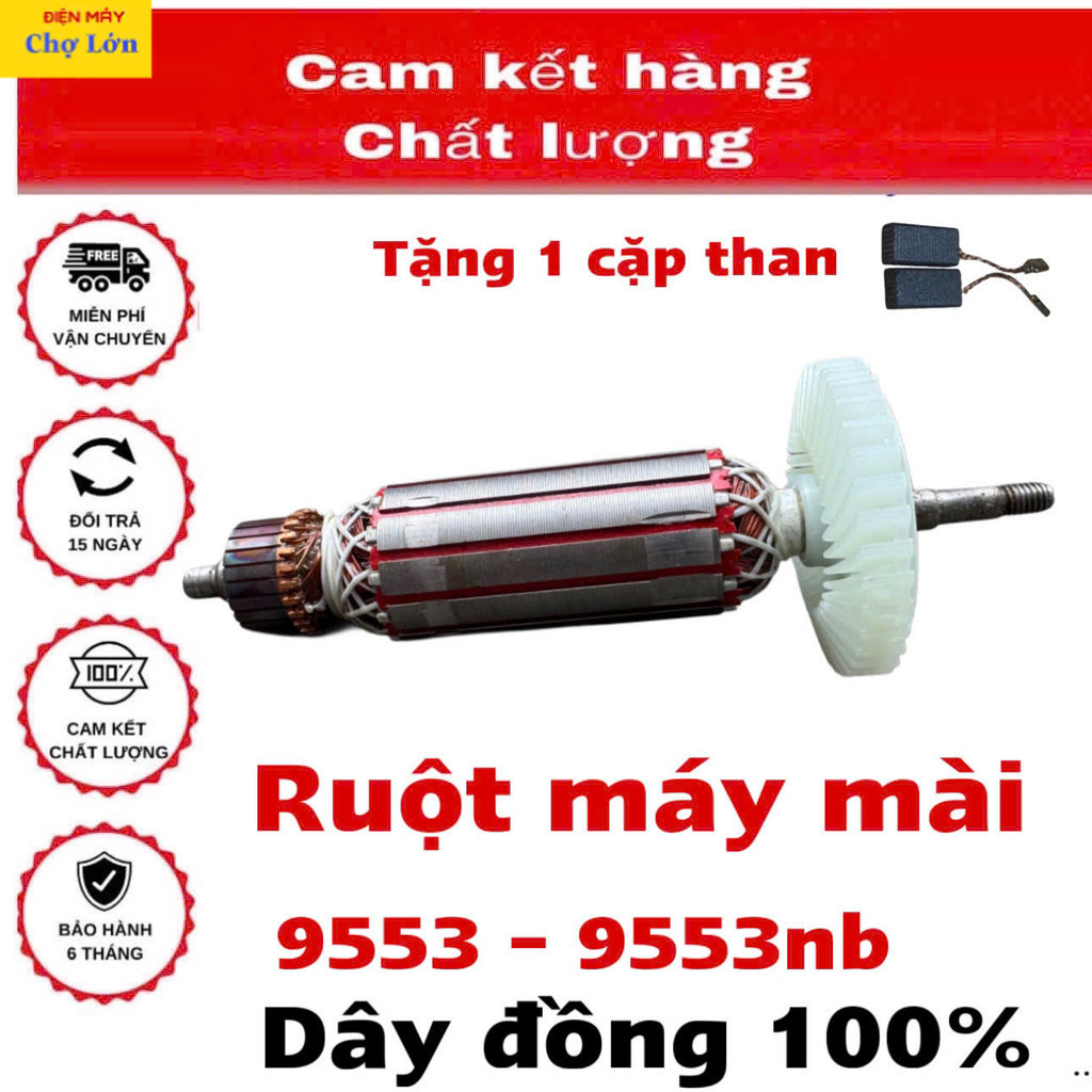 Rotor Máy Mài MAKITA 9553 9553B 9553NB - Ruột Mài MAKITA 9553NB - Dài 152mm - Thân 32mm .. Điện máy 