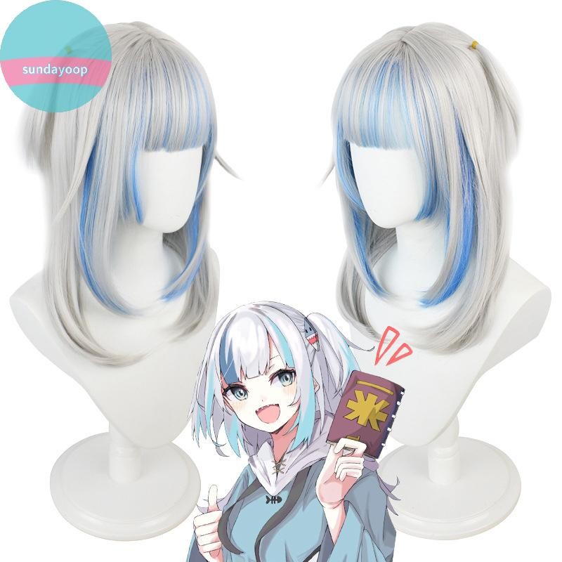 Sund Anime Hololive Gawr Gura Cosplay Tóc Giả Chịu Nhiệt Tổng Hợp Tóc Giả Halloween Cosplay Trang Tr