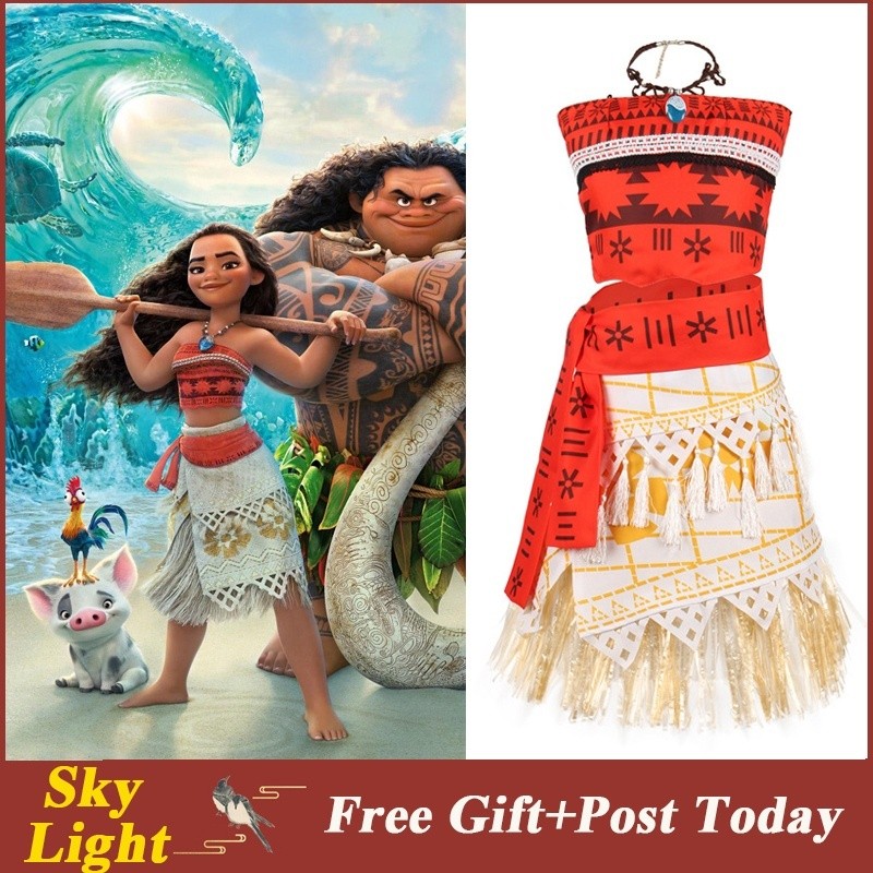 [BLR] Trang Phục Moana Moana Tiệc Cosplay Đầm Đẹp Cho Bé Gái