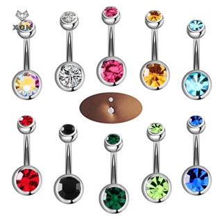  XON 20 cái  khuyên rốn gồm 18 màu chất liệu thép không gỉ có đính đá thời trang 