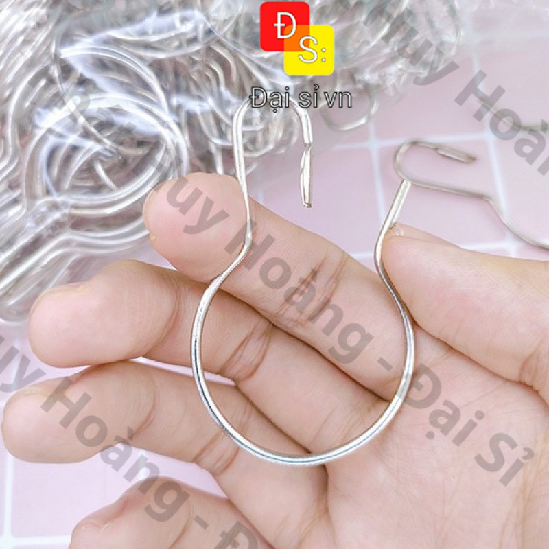 Combo 10 cái Móc treo rèm , vật dụng gia đình Inox - Mẫu Khoen bầu , hình chữ S - Đại Sỉ