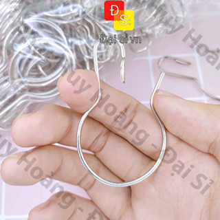 Combo 10 cái Móc treo rèm , vật dụng gia đình Inox - Mẫu Khoen bầu , hình chữ S - Đại Sỉ