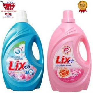  Nước xả vải Lix Soft 3,6l - Hương hoa hồng đậm đặc lưu hương dài lâu tiết kiệm hương thiên nhiên dịu nhẹ 