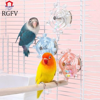 Đồ chơi treo bàn xoay chim RGFV, 360 ° Xoay Nhựa Chim Âm Thanh Bóng Đồ Chơi, Sáng Tạo Nhiều Màu Sắc 6cm Treo Tường Vẹt Đu Quay Bánh Xe Đồ Chơi Lồng Chim