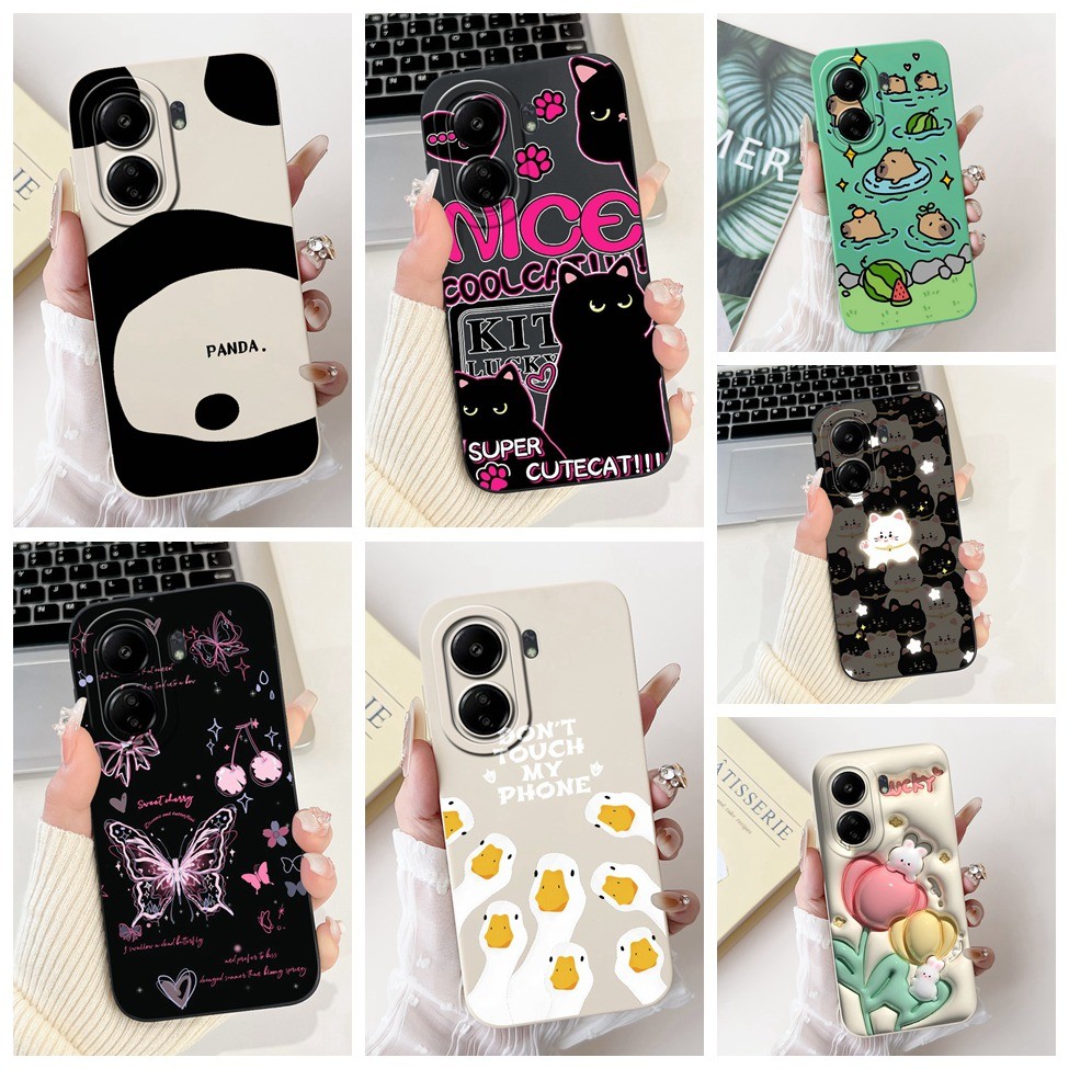 4g Cho Redmi 13C Ốp Lưng Thẩm Mỹ Mèo Dễ Thương Thời Trang Ngộ nghĩnh Silicon Ốp lưng Xiaomi Redmi 13
