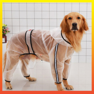 [Calamus] Pet Áo mưa trong suốt không thấm nước bốn Chân Trùm đầu áo mưa cho chó lớn