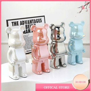   LOẠI 1  GẤU BEARBRICK 28CM và 35CM BỤNG PHỆ TƯỢNG MÔ HÌNH GỐM SỨ tráng men mạ điện - Decor quà tặng 
