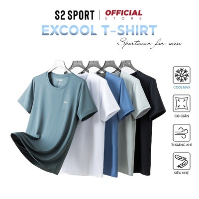 S2 SPORT Áo thun thể thao nam cổ tròn tập gym DRYCOOL thoáng mát thông hơi co giãn mềm nhẹ - STS06