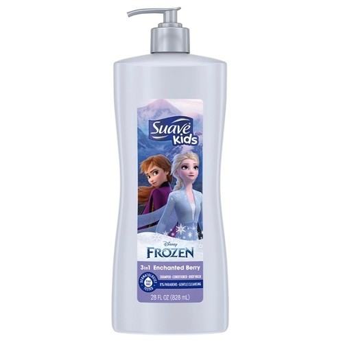 Dầu gội, dầu xả, sữa tắm Suave Kids 3 trong 1 Enchanted Berry 828ml (Mỹ)