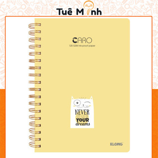 Sổ caro/Dot grid B5 200 trang Klong lò xo kép bìa cứng họa tiết dễ thương VPP TUE MINH - sổ vở Klong