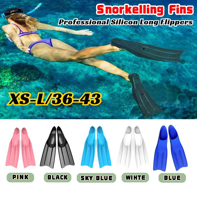 Swimming Fins Pro Adult Snorkelling Diving Fins Silicone Long Blade Flippers Swimming Shoes Swim Tra