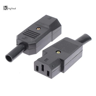 KgYewl AC 3Pin Ổ Cắm Cáp Thẳng Đầu Nối C13 C14 10A 250V Nữ Nam Cắm Mới