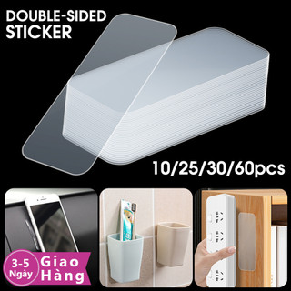 [3-5 Ngày Đến] 10-60 Chiếc Băng Trong Suốt Nhiều Gói, Dính Chịu Lực Cho Tường & Nội Thất, Chống Thấm Nước Không Dấu Vết, Dễ Cắt Miếng Dán PVC