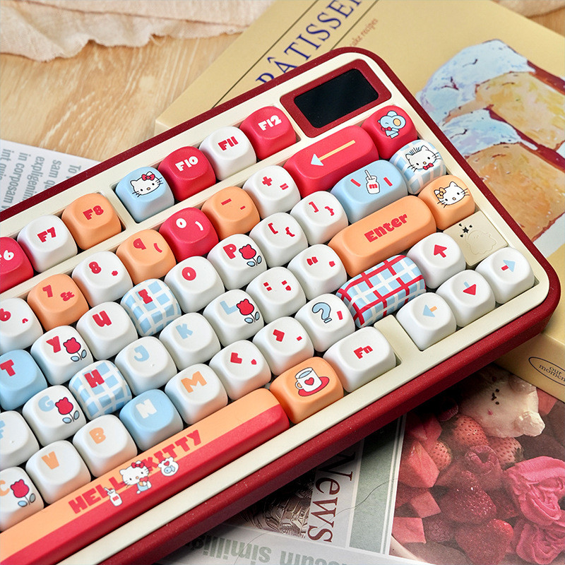 PBT Keycap MOA Hello Kitty Keycap Cá Tính Nhuộm Thăng Hoa Bàn Phím Cơ Văn Phòng Dễ Thương Keycap Thích Ứng Với 61 / 63 / 64 / 67 / 68 / 71 / 75 / 78 / 82 / 84 / 87 / 96 / 98 / 100 / 104 / 108 | BigBuy360 - bigbuy360.vn