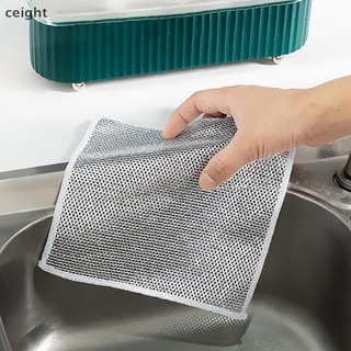 [Ceight] 1 / 5 / 10 Chiếc Vải Làm Sạch Ma Thuật Làm Dày Dây Thép Hai Lớp Vải Chống Dầu Khăn Đĩa Nhà Bếp Nồi Dụng Cụ Vệ Sinh VN