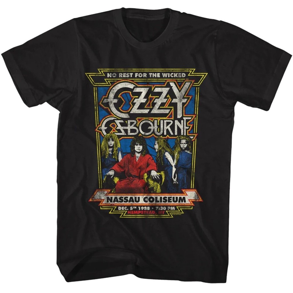 Ozzy Osbourne Cd Cvr No Rest Ed '88 Áo Sơ Mi Chính Thức Hàng Đầu Mới Nassau