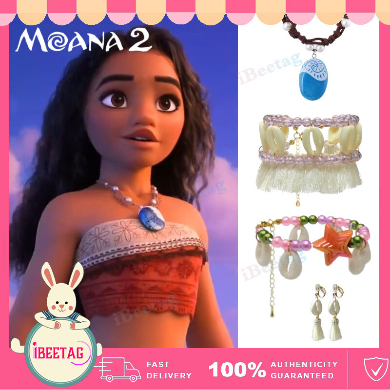 Moana 2 Cosplay Vòng Cổ Vòng Chân Phụ Kiện Cho Người Lớn Trẻ Em Cô Gái Maui Vòng Cổ Đạo Cụ Halloween