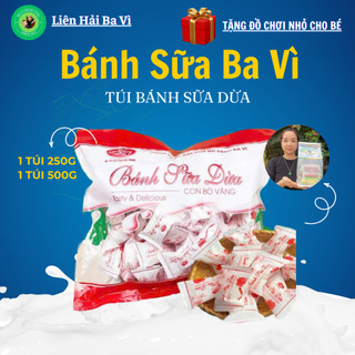  1kg Kẹo Sữa Dừa Bánh Sữa Phủ Dừa Nhân Sữa Chua Đậu Phộng COBOVA Đặc Sản Bánh Sữa Ba Vì Milk 