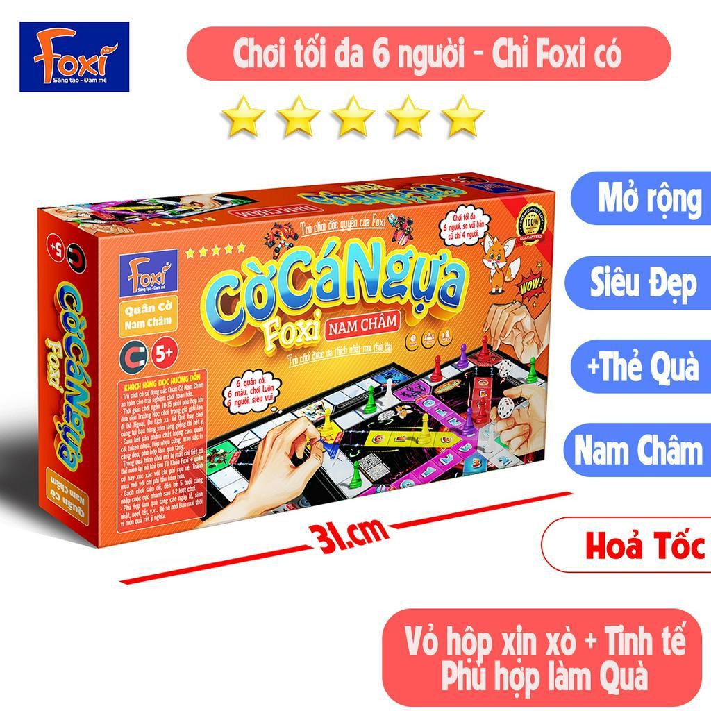 [SIZE LỚN] Bộ Cờ Cá Ngựa Full Nam Châm - Cờ Cá Ngựa Foxi Cao Cấp - Board Game Cá Ngựa Đại Chiến Foxi