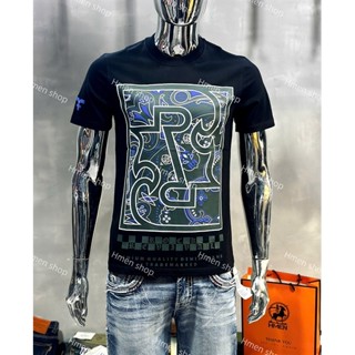 Áo Thun Nam Rock Revival Cổ Tròn Màu Đen In Phối Hoạ Tiết_RR203