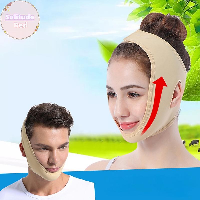 Solitudered Elastic Face Slimming Bander V Line Face Shaper Women Chin Cheek Lift Up Belt Facial Mas