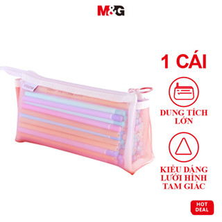  Hộp đựng bút M&G Dung tích lớn Lưới trong suốt Hộp đựng bút màu hồng cho kỳ thi Đồ dùng học sinh SH 