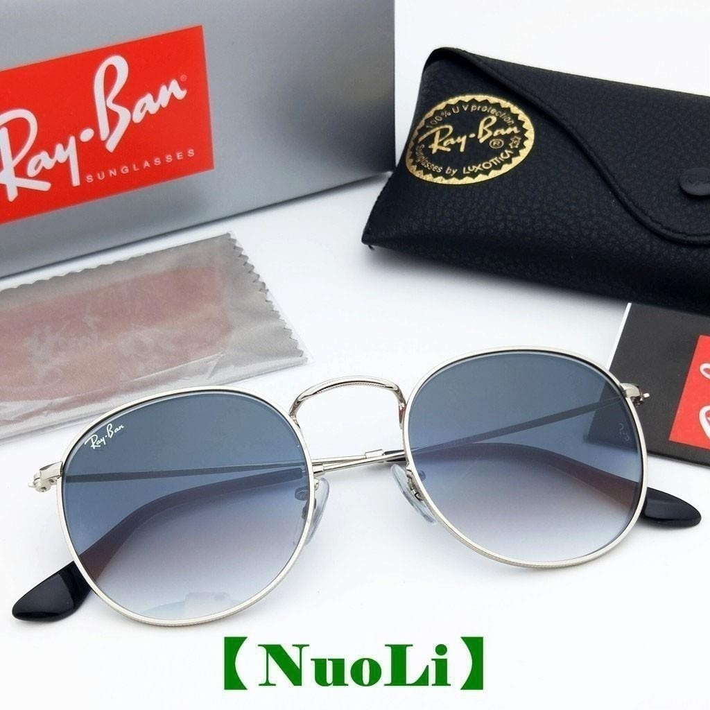 Kính râm tròn RB3447 từ kim loại, màu gradient xám dành cho nam giới
