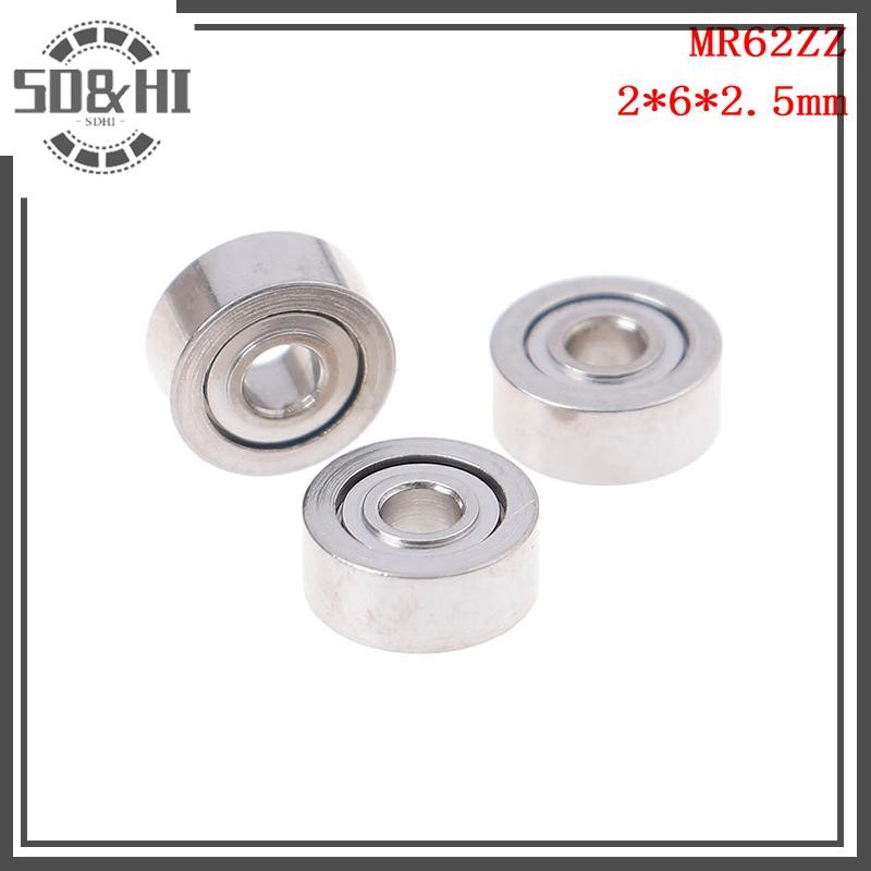 [Sdhi] 10 Vòng bi mini được bảo vệ bằng kim loại MR62ZZ (2x6x2.5mm) (vn)