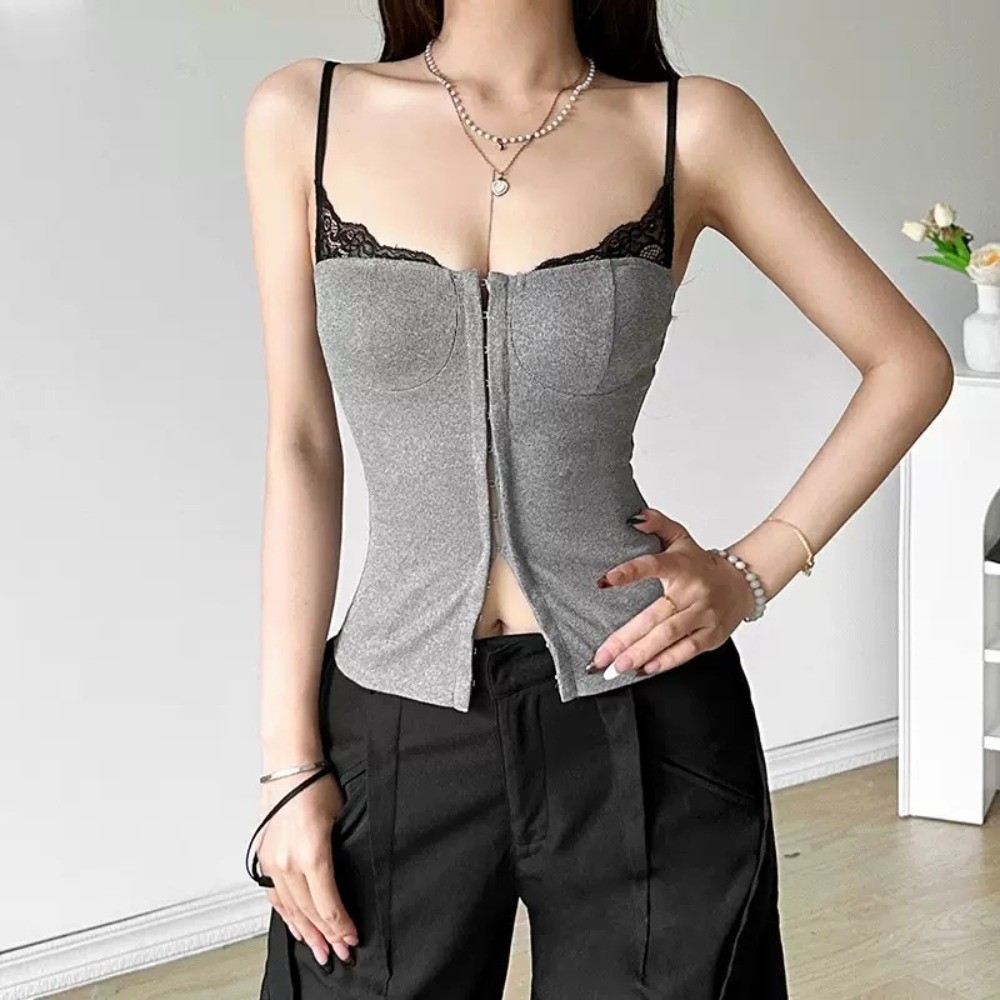2026 Mới Gợi Cảm Ôm Áo Vest Thời Trang Mùa Hè Màu Hở Lưng Yếm Phong Cách Đường Phố Áo Vest Nữ | BigBuy360 - bigbuy360.vn