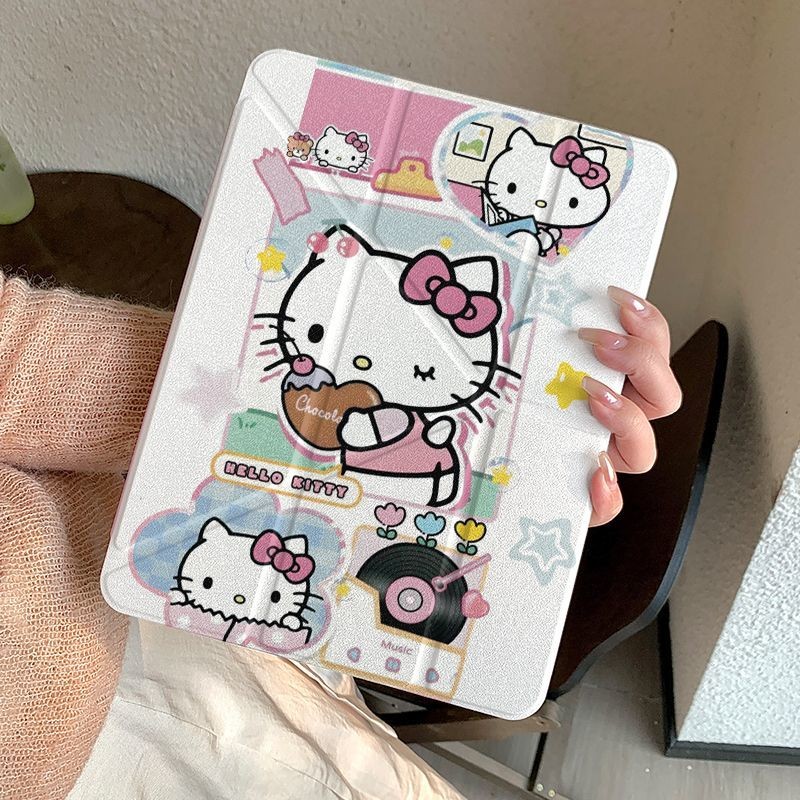 Ốp lưng Hello Kitty iPad thế hệ thứ 11 Air 7 / 6 có khe cắm bút Vỏ máy tính bảng
